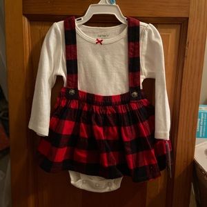Baby Girl BNWT Buffalo Plaid Suspender Dress